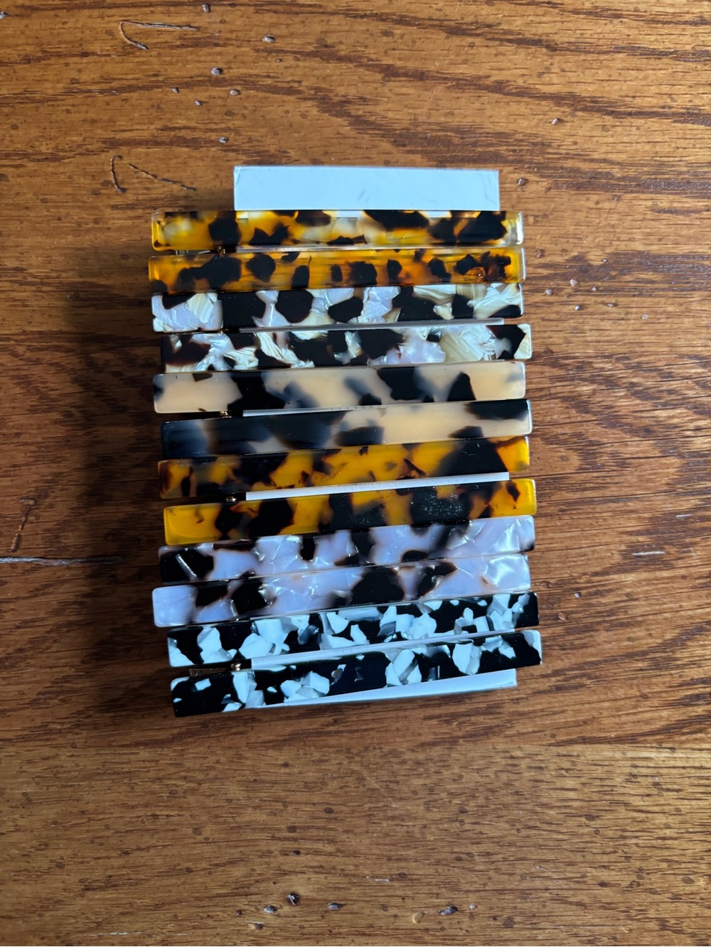 Tortoiseshell & Marble Resin Hair Barrette Set